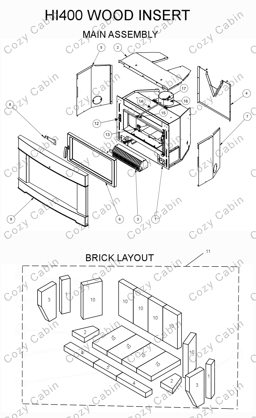 Hampton Wood Fireplace Insert (HI400) #HI400